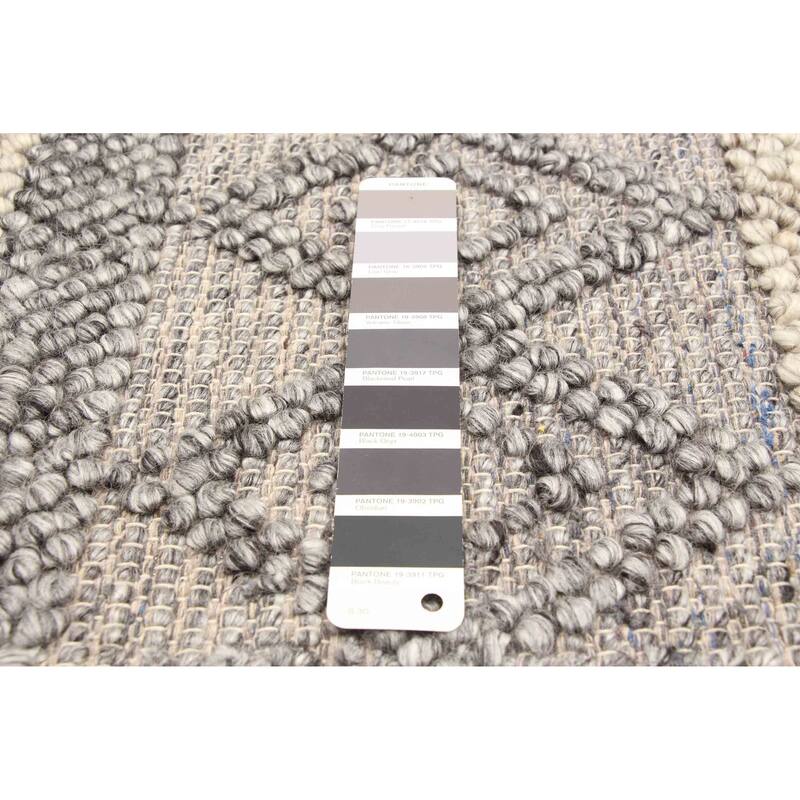 ECARPETGALLERY Braid weave Sienna Grey Wool Rug - 5'2 x 7'5