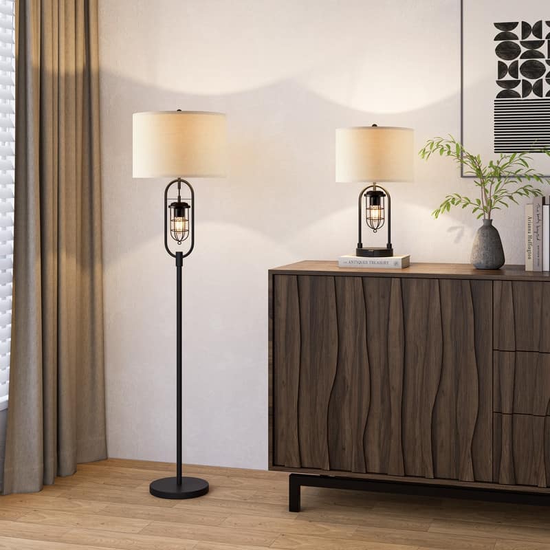 KAWOTI 62.5 inch Bronze Standard Floor Lamp with Night Light