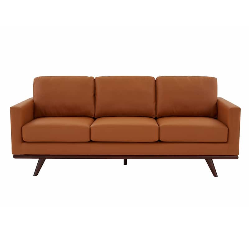 Chester Modern 3 Seater Sofa Couch in Leather or Mesh Upholstery With Birch Wood Base for Living Room Bedroom and Office - 83"