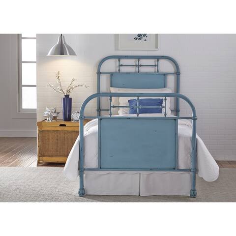 Carbon Loft Cauthen Youth Distressed Metal Blue Full Metal Bed