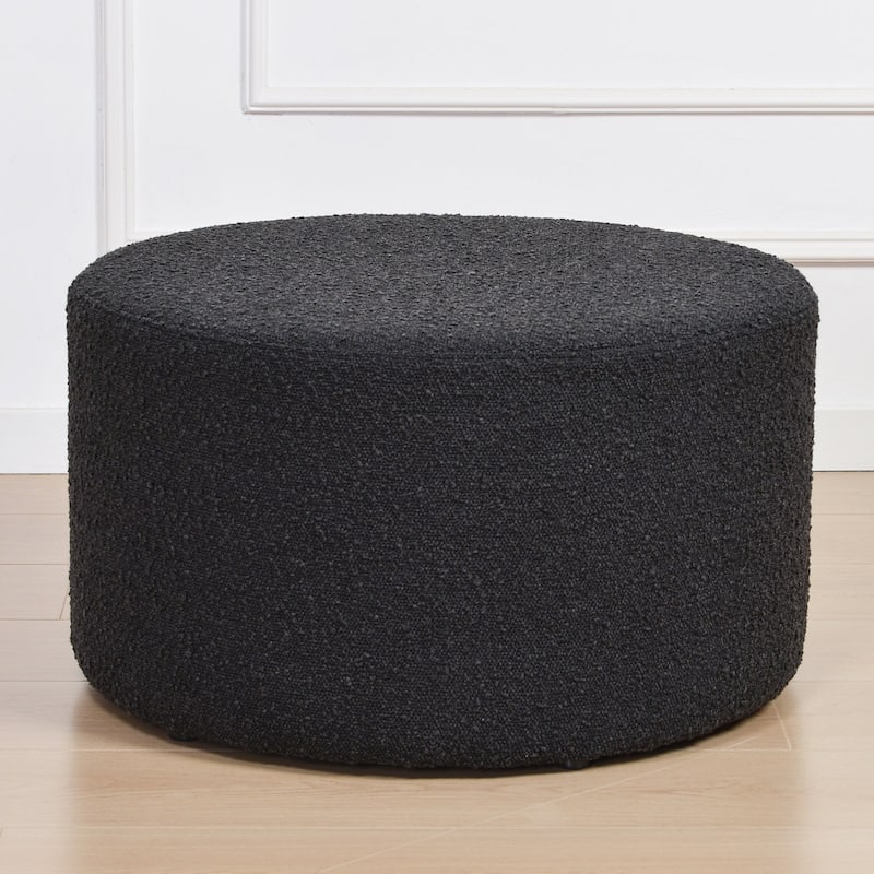 KINWELL Round Upholstered Pouf Ottoman Footrest