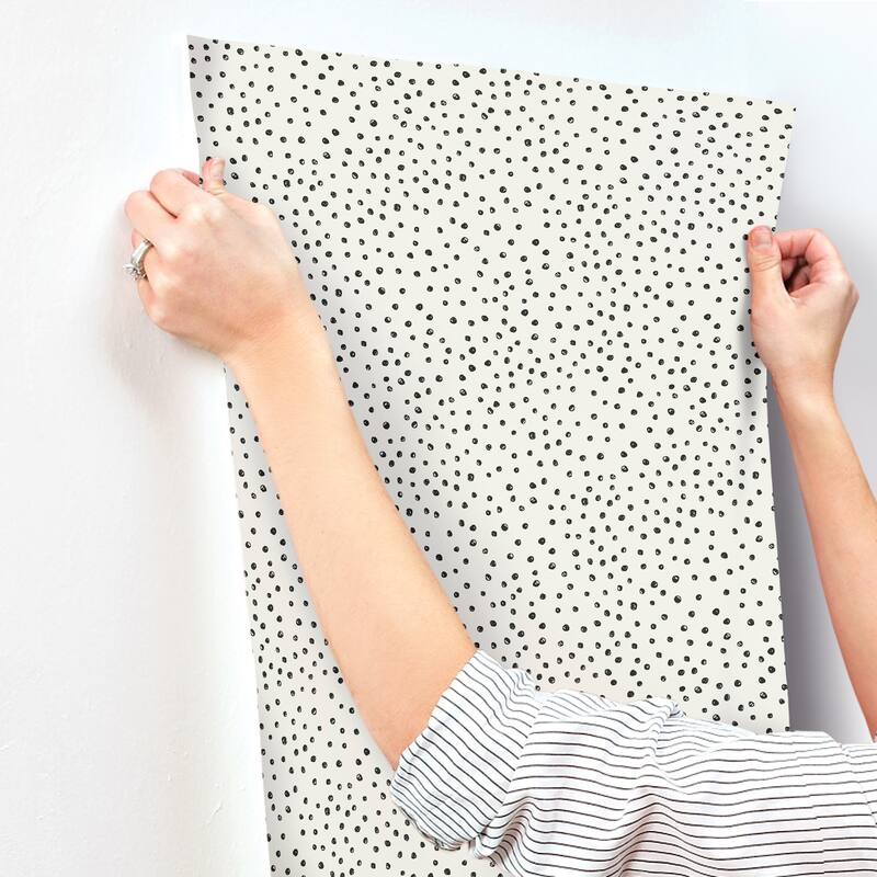A-Street Prints Cassie Black Petite Polka Wallpaper