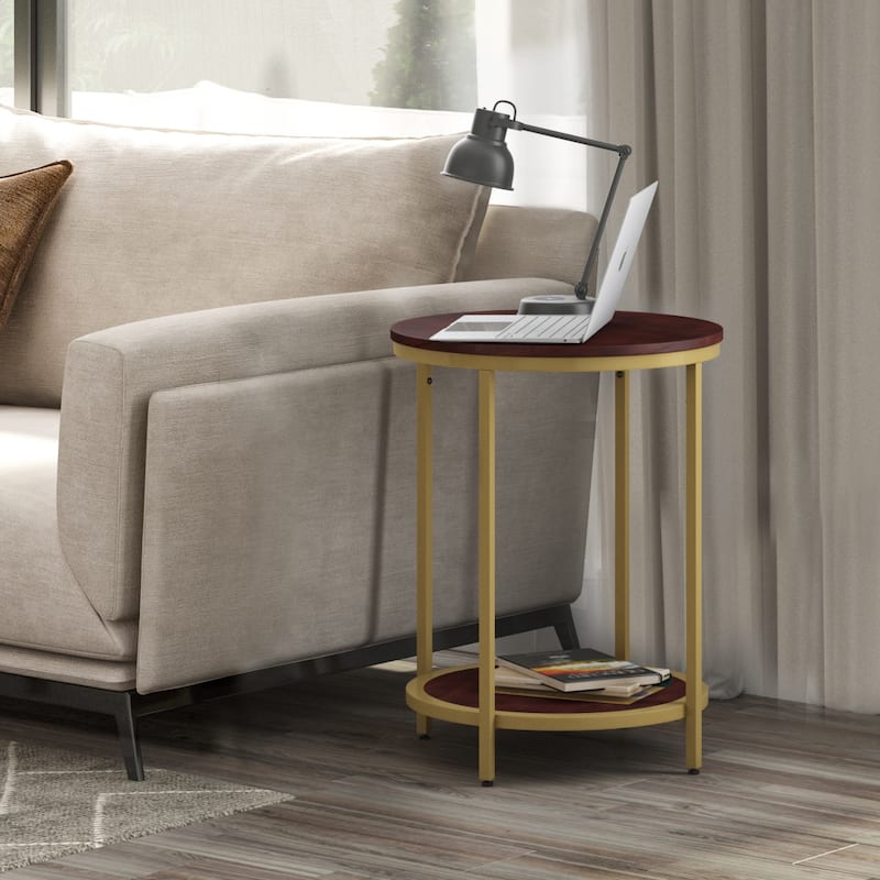 WYNDENHALL Alrich Industrial 18 inch Wide Metal Round Accent Side Table - 18 W x 18 D x 24 H