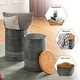 preview thumbnail 16 of 71, Glitzhome Industrial Farmhouse Round Storage Side Tables (Set of 2)