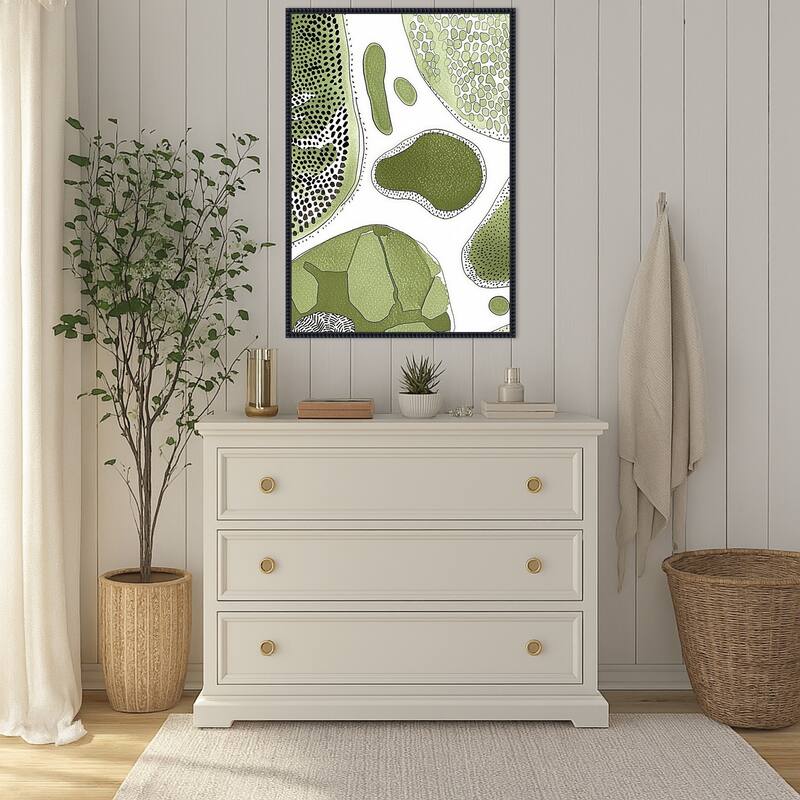 Fragments of Green by Tradelink inhouse artist Framed Canvas Wall Art Print