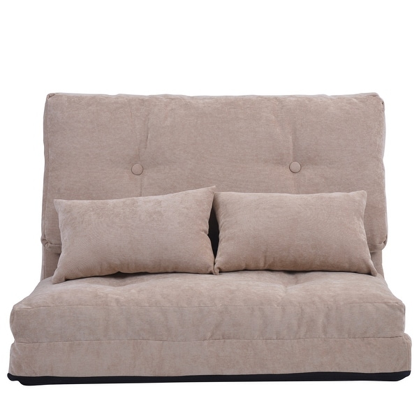 Porch & Den Othello Adjustable Folding Lounge Floor Sofa with Two Pillows. Opens flyout.