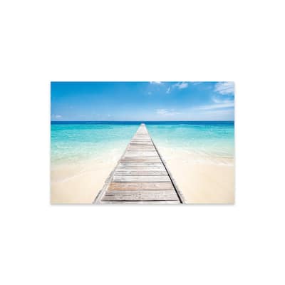 Jetty On A Beautiful Island In The Maldives Print On Acrylic Glass by Jan Becke