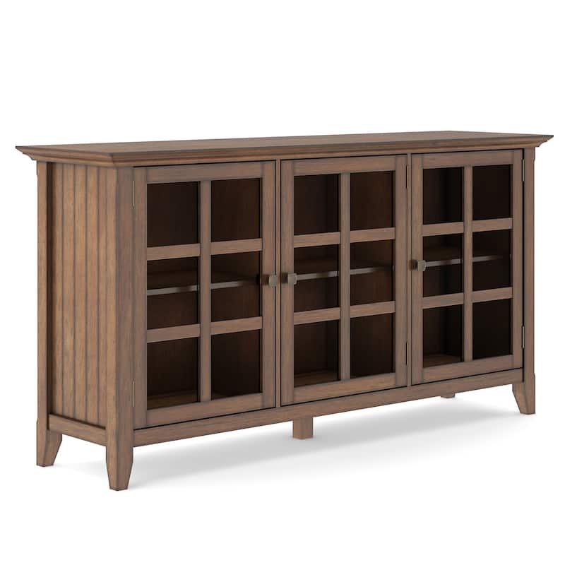 WYNDENHALL Normandy SOLID WOOD 62 inch Wide Transitional Wide Storage Cabinet - 62"w x 18"d x 34" h