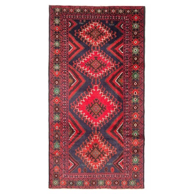 ECARPETGALLERY Hand-knotted Teimani Navy Wool Rug - 3'8 x 6'9