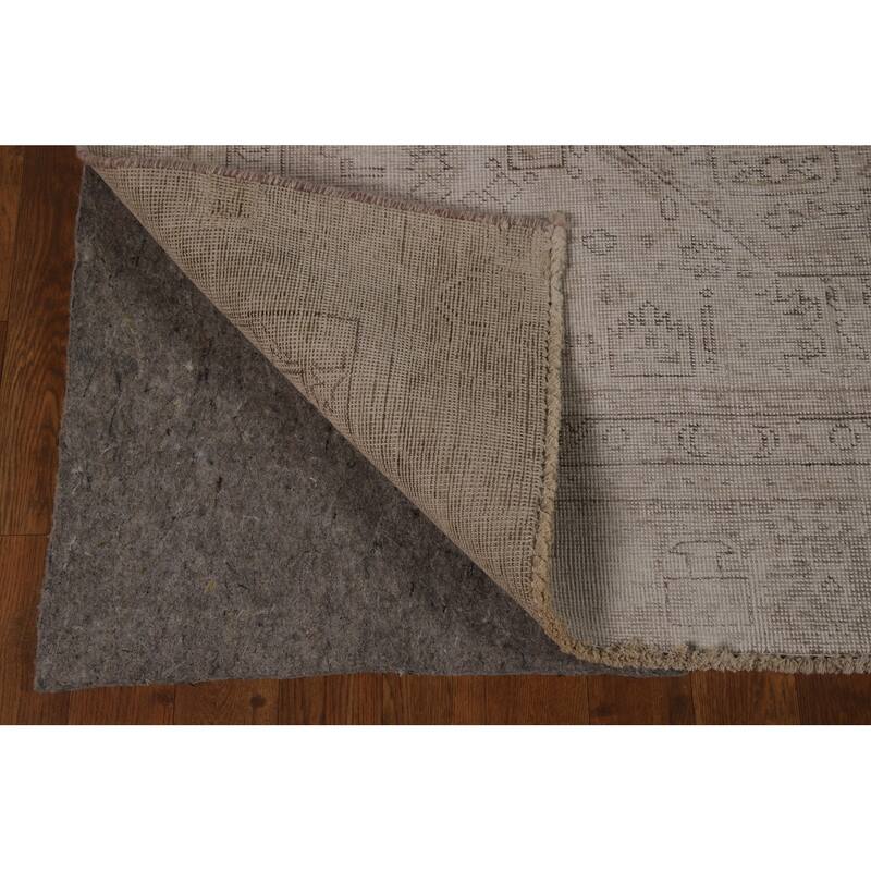 Tabriz Persian Vintage Rug Handmade Beige Wool Carpet - 6'9" x 10'0"