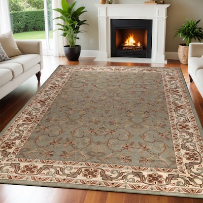 Superior Heritage Traditional Floral Scroll Indoor Area Rug
