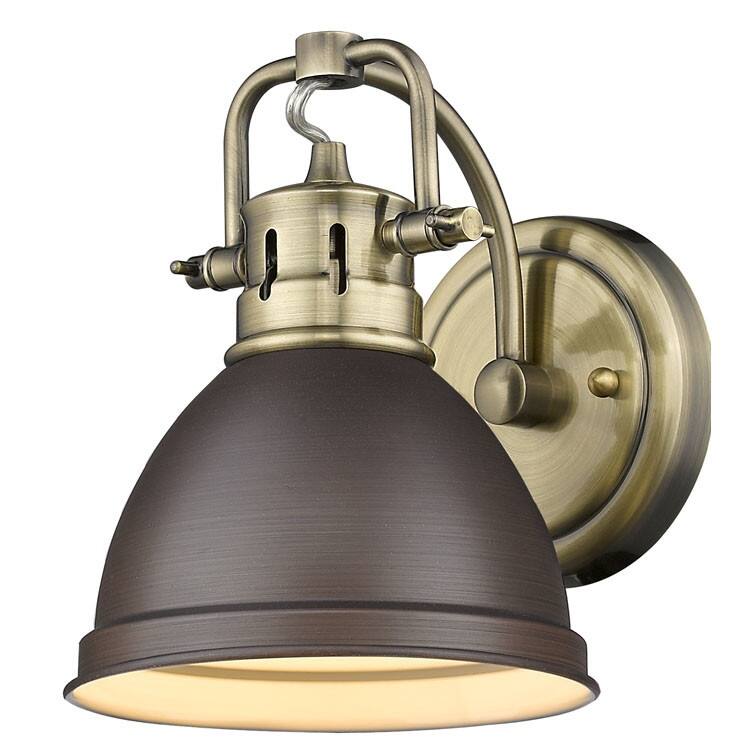 Golden Lighting Duncan Single Light 9" Tall Bathroom Sconce
