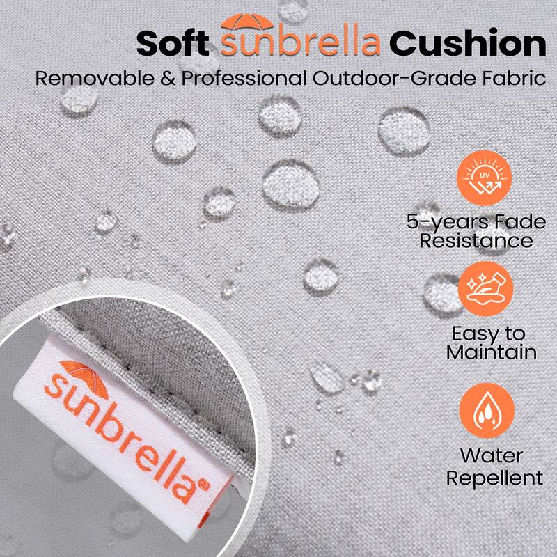 Pellebant Patio Outdoor Aluminum Swivel Bar Stools with Sunbrella Cushion - 21.7 in W x 16.5 in D x 46 in H