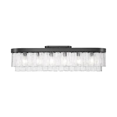 Golden Lighting 1768-FM42 HWG Ciara 6 Light 42" Wide Semi-flush Linear