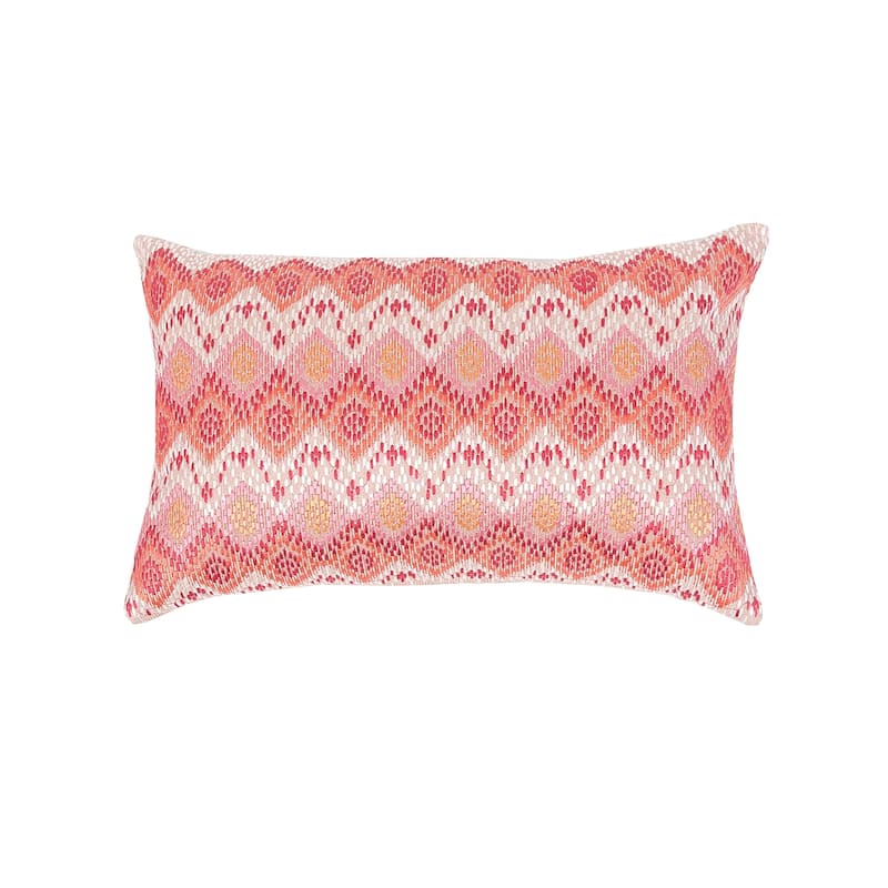 14"x 22" Darla Woven Geometric Diamond Cotton Decorative Throw Pillow - Red