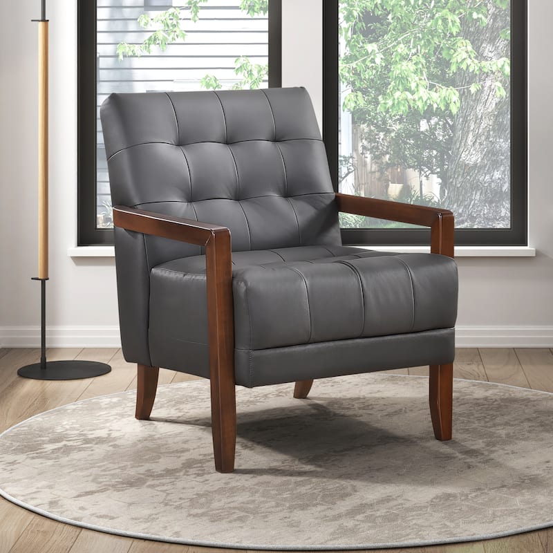 Leland Leather Match Accent Chair