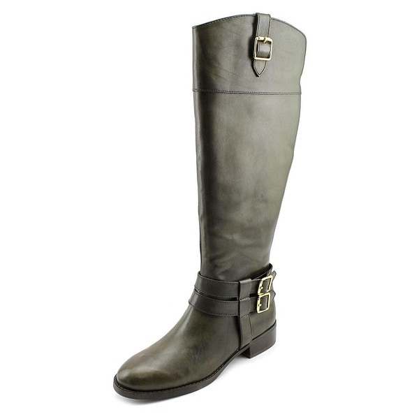INC International Concepts Fahnee Women Round Toe Leather Green Knee High Boot