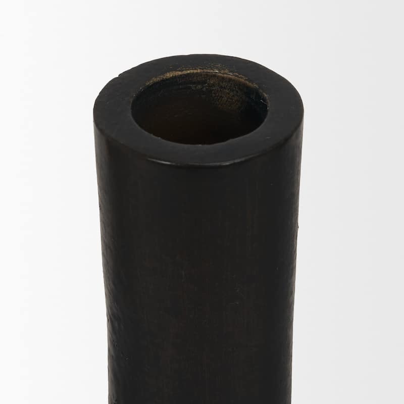 Declan Antiqued Brass Cast Metal Taper Candle Holder