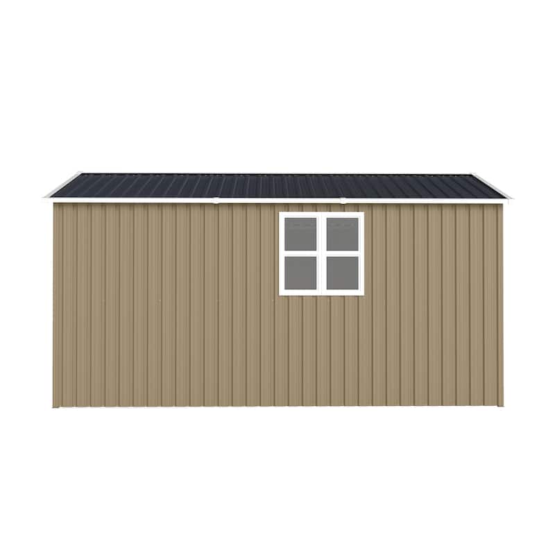 8x12 FT Outdoor Metal Storage Shed, Large Storage Sheds with Sturdy Frame Structure, Metal Garden Tool Shed with Lockable Door