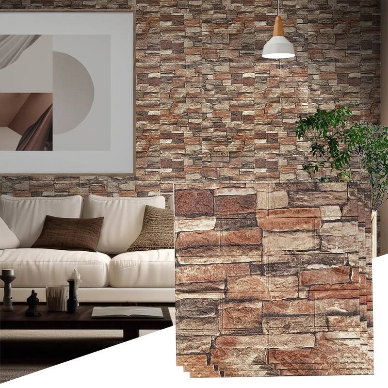 Art3D Vinyl Peel and Stick Stone Backsplash Tile ,15''x13.8'',20sheet - 20 pack - Rock Yellow