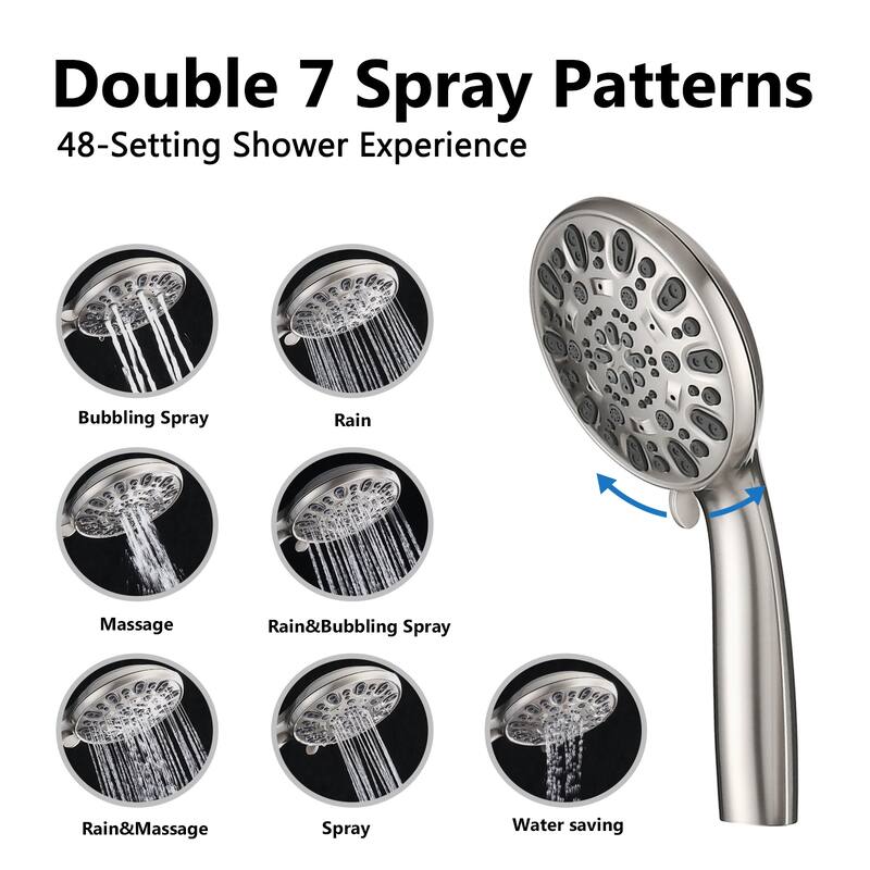 Proox 5 Inch Shower Rainfall Faucet with Hand Shower System Valve Included