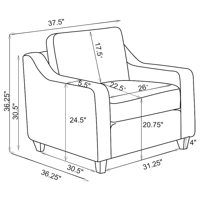 Christine Upholstered Sloped Arm Sofa Set Beige