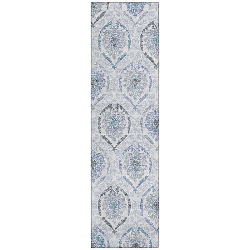Machine Washable Indoor/ Outdoor Chantille Traditional Damask Rug