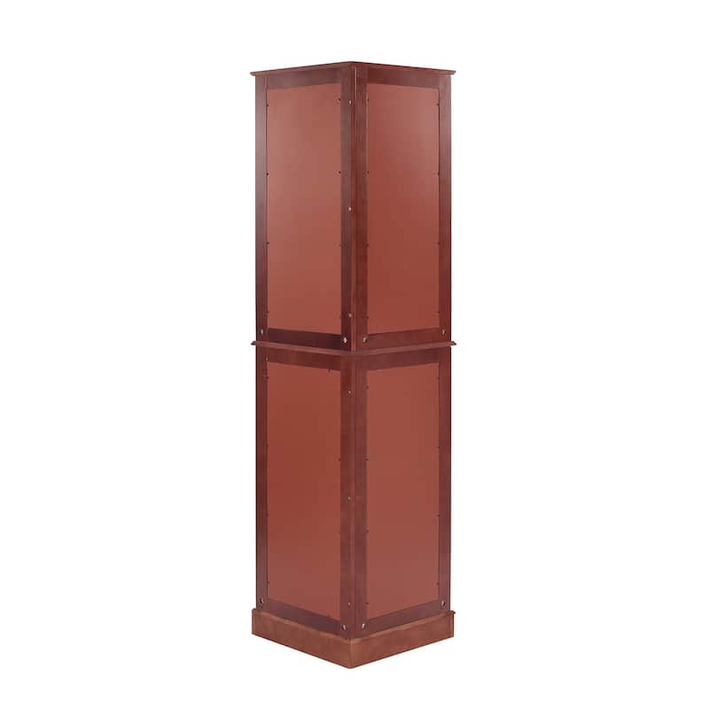 Corner Cabinet Curio Display Cabinet with Adjustable Tempered Glass Shelves
