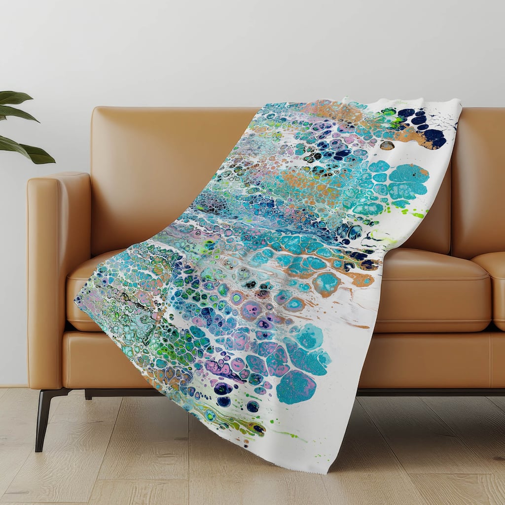 Premium Machine Washable ASB65 Abstract Modern Sherpa Throw Blanket