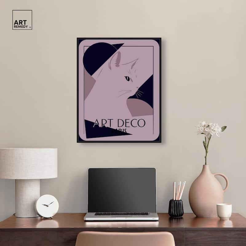 Cat Deco Canvas by Art Remedy