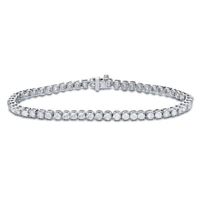Auriya 14K Gold Lab Grown Round Diamond Tennis Bracelet 2.00 to 20.00 ct. tw. (E-F VS)