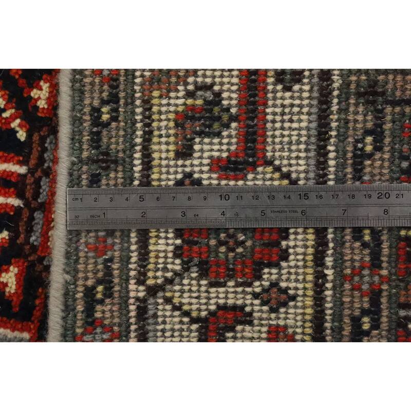 Hand Knotted Oriental 100% Wool Carpet Traditional Medallion Greys & Charcoal Heriz (serapi) Area Rug - 6' 1'' X 4' 1''
