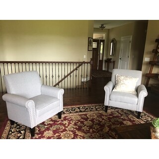 Copper Grove Herve Dove Grey Linen Arm Chair