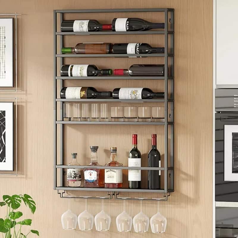 Wall Mount Wine Rack - 26.8"D x 4"W x 41"H