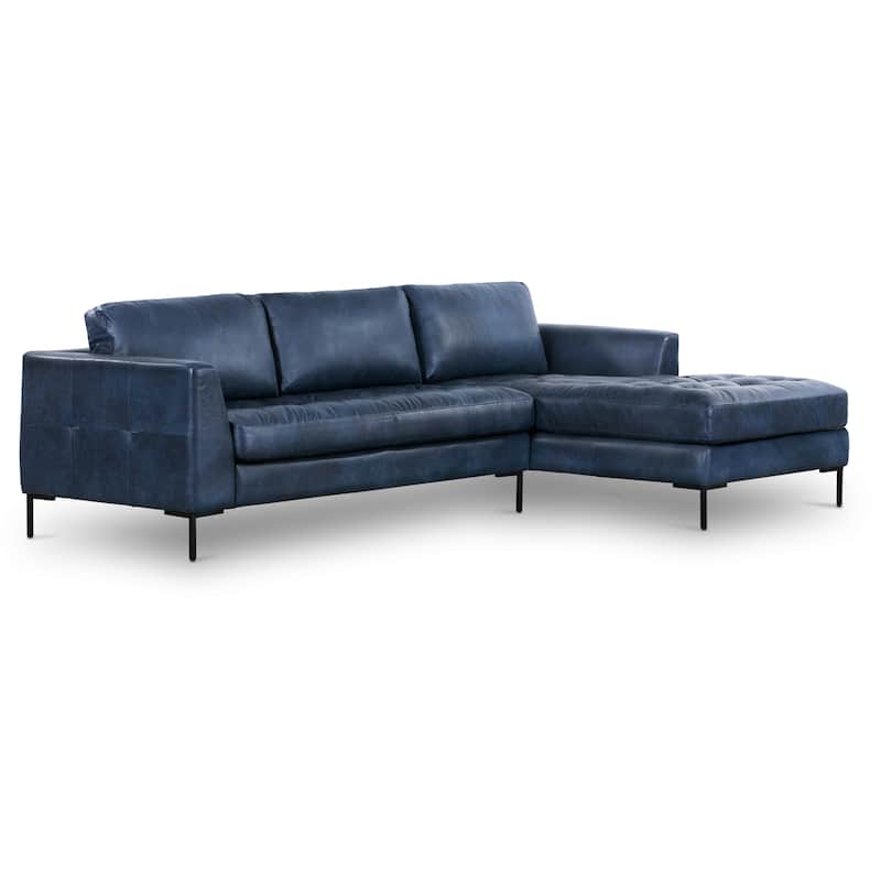 Poly & Bark Calle 114" Right-Facing Sectional - Full Grain Genuine Italian Leather