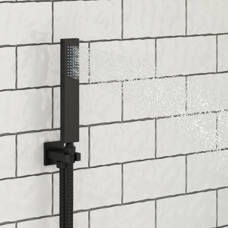 CASAINC Dual Heads 12 Inch Ceiling Mounted Square Shower Head Shower System with Handheld Shower Digital Display Shower