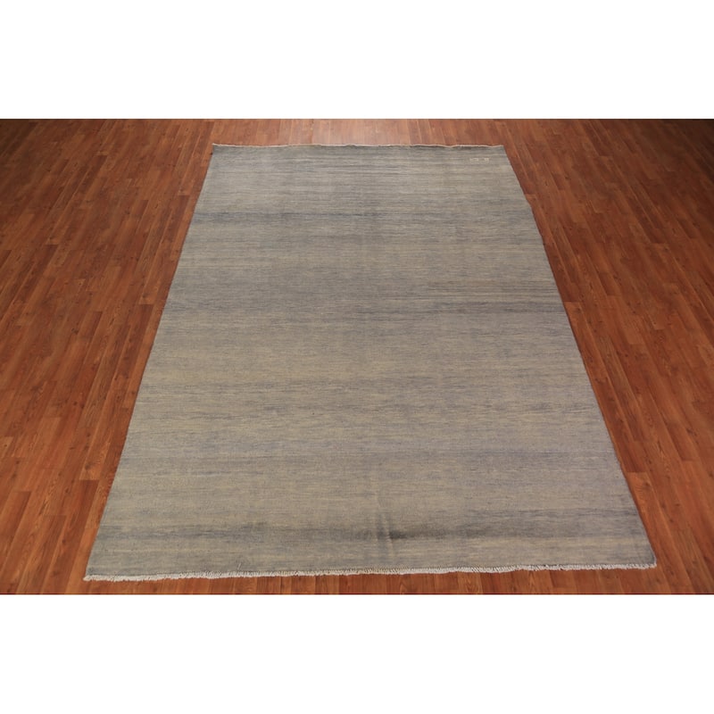 Grays & Beige Modern Gabbeh Area Rug Handmade Wool Carpet - 6'9" x 9'8"