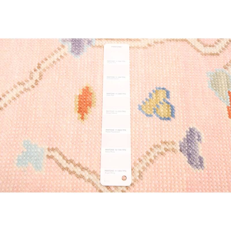 ECARPETGALLERY Hand-knotted Modern Oushak Pink Wool Rug - 8'0 x 10'0