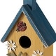preview thumbnail 52 of 62, Glitzhome 10"H Multicolor Cute Distressed Solid Wood Birdhouse with 3D Flowers