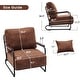 preview thumbnail 6 of 25, MCombo set of 2 Modern Accent Armchair with Steel Legs, Leathaire fabric HQ102