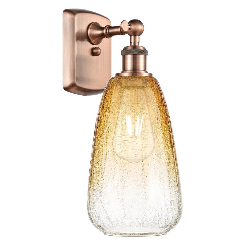 Innovations Lighting Endless Possibilities Ballston - Brookhaven Almond - 1 Light 6" Sconce - Antique Copper/Amber