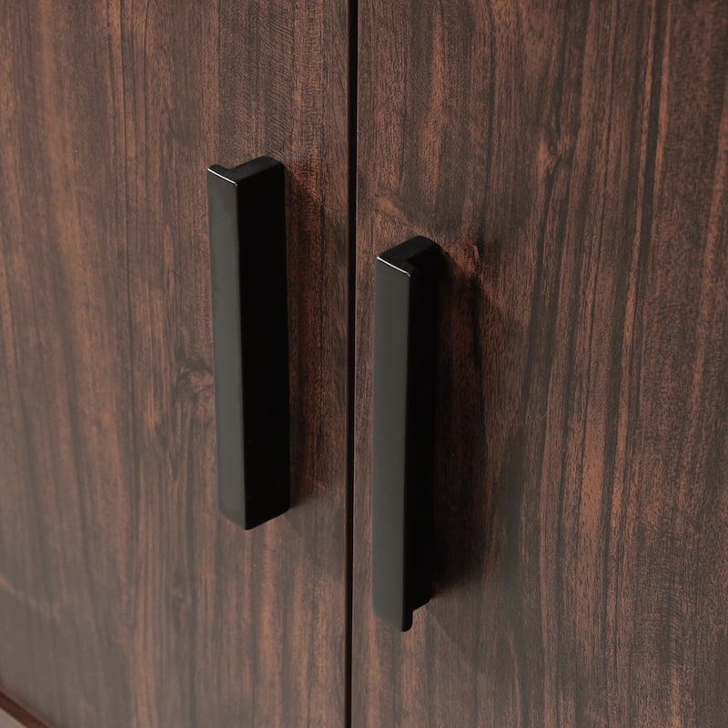 Wood Credenza for TVs up to 70" with Hidden Storage, Brown - 53.98" W x 15.12" D x 24.06" H