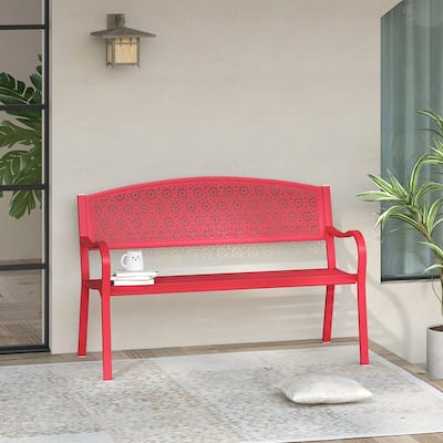 Maypex 2-Person Metal Outdoor Garden Bench