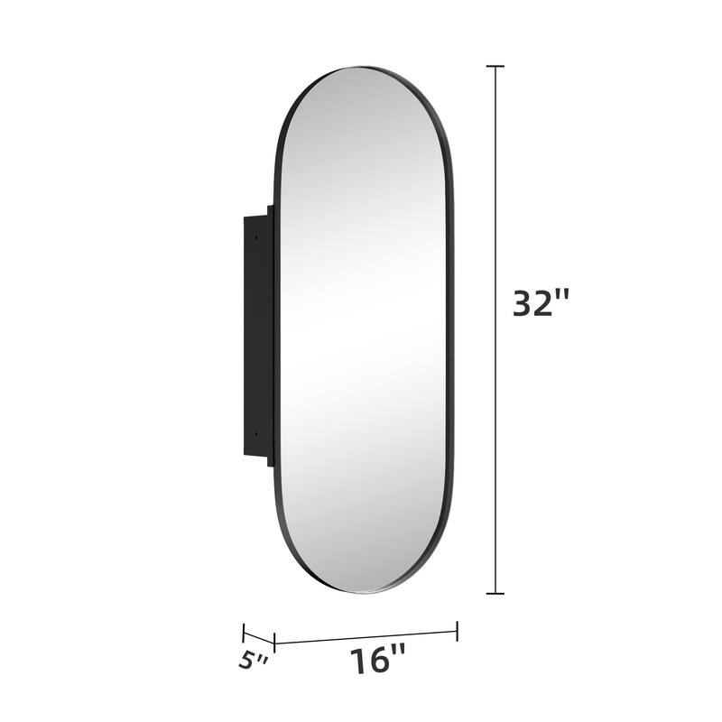 Dovelina Wall Medicine Cabinet Multifunctional Wall-Mounted Mirrored Cabinet with Magnetic Doors - 32*16