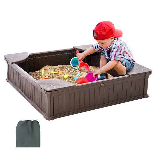bonbon 　sandbox サンドボックス Amazon.com: Large Wooden Kids Sandbox with Lid – Outdoor