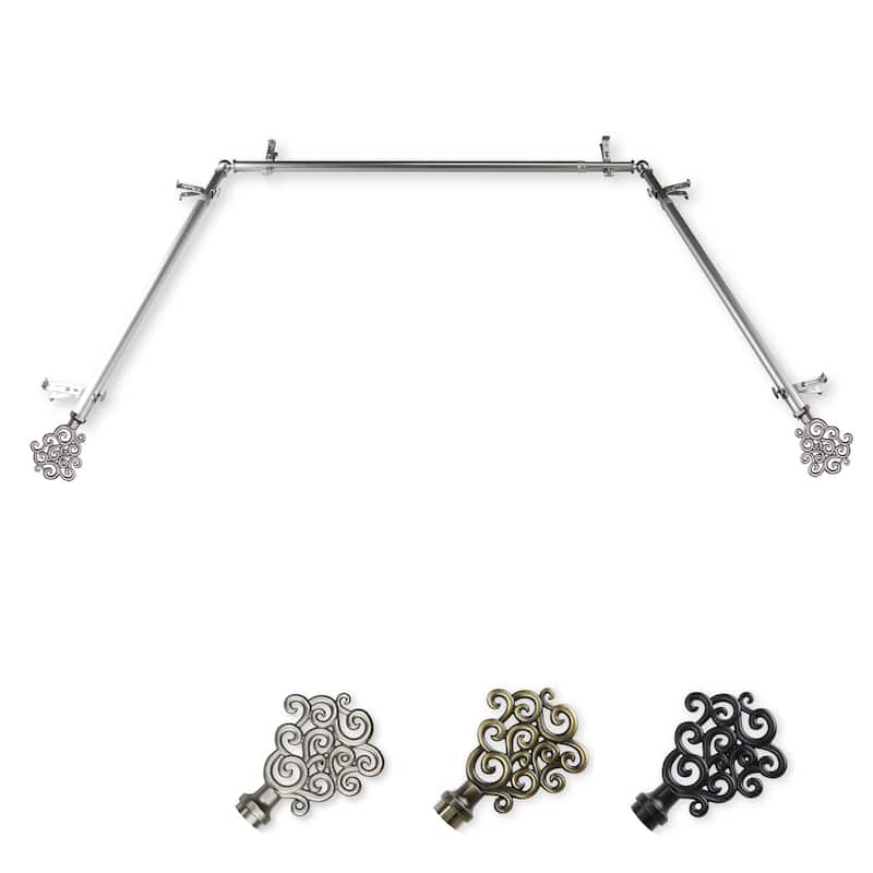 Modern Curtain Rods & Hardware - Adjustable Telescoping Design for Windows - Black Finish - M