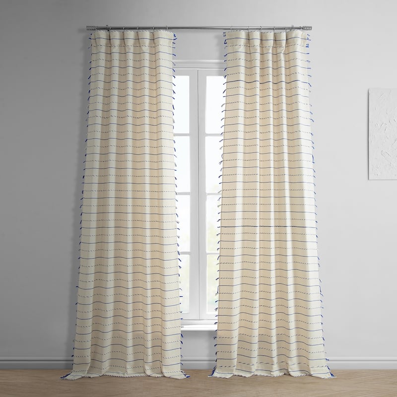 Exclusive Fabrics Loom Woven Sheer Cotton Curtain (1 Panel) - 50 X 96 - Andros