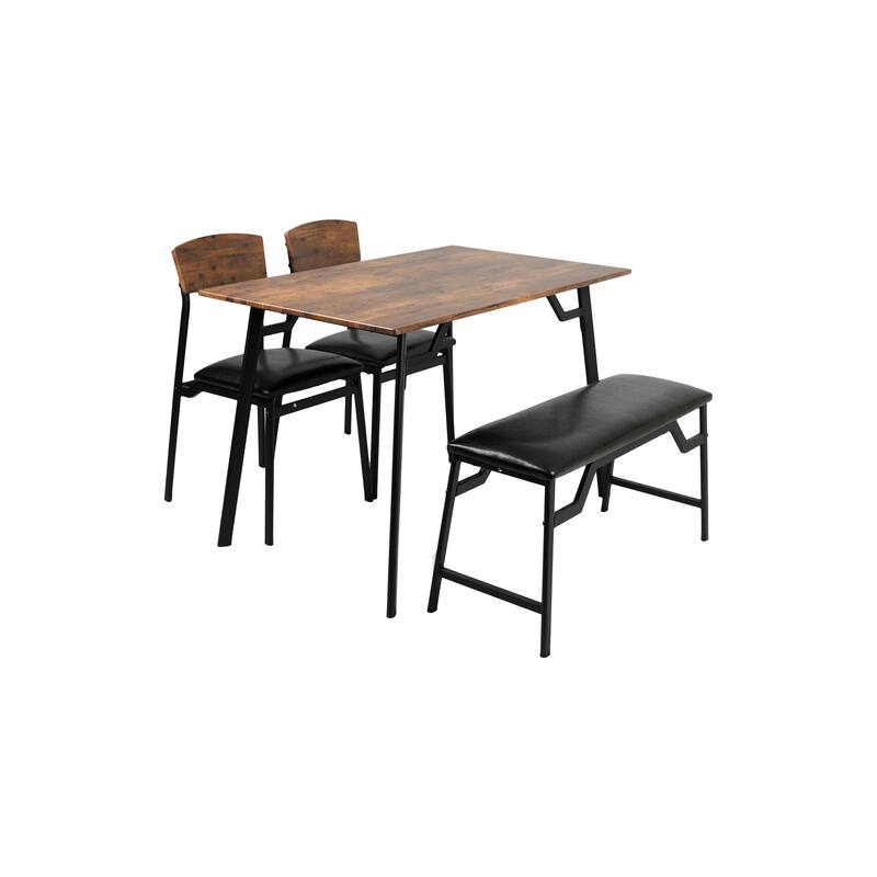 Modem 4 piece dining table set - Black Brown