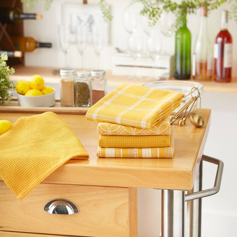 DII Assorted Kitchen Dishtowel & Dishcloths (Set of 5)