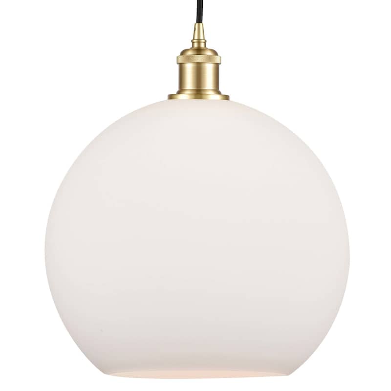 Innovations Lighting 516-1P-17-12 Athens Pendant Athens 12" Wide - Satin Gold / Matte White